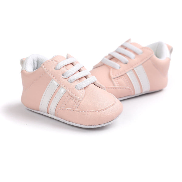 Infant Mocassins Peach and White