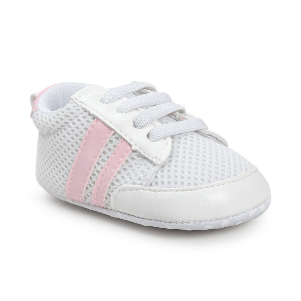 Infant Mocassins White and Pink