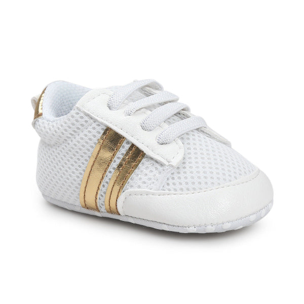 Infant Mocassins Gold and White
