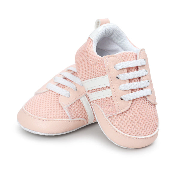 Infant Mocassins Peach and White