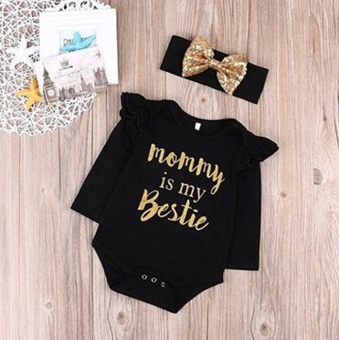 Hip-Hop Baby Romper & Scarf Set