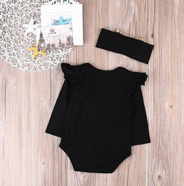 Hip-Hop Baby Romper & Scarf Set