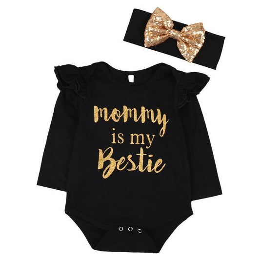 Hip-Hop Baby Romper & Scarf Set