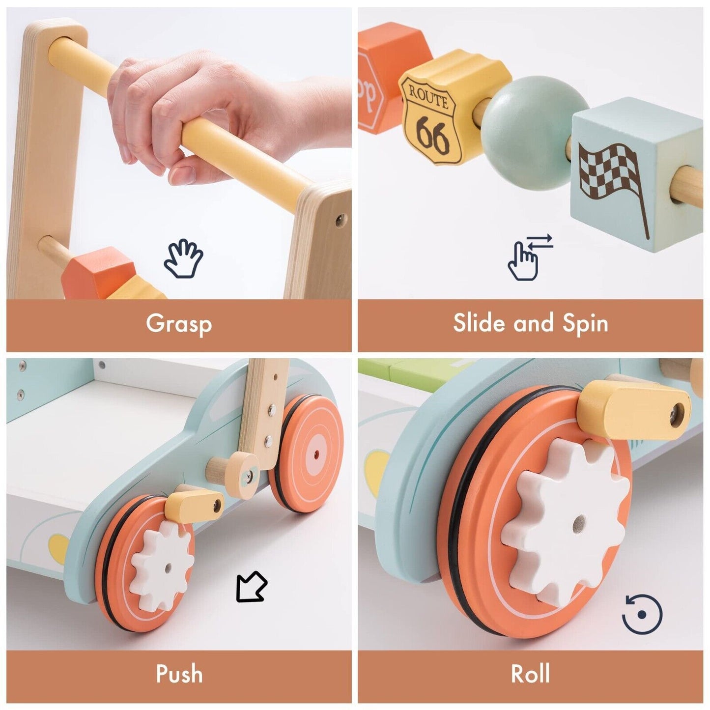 ROBUD Wooden Walker- Your Baby's First Steps Companion