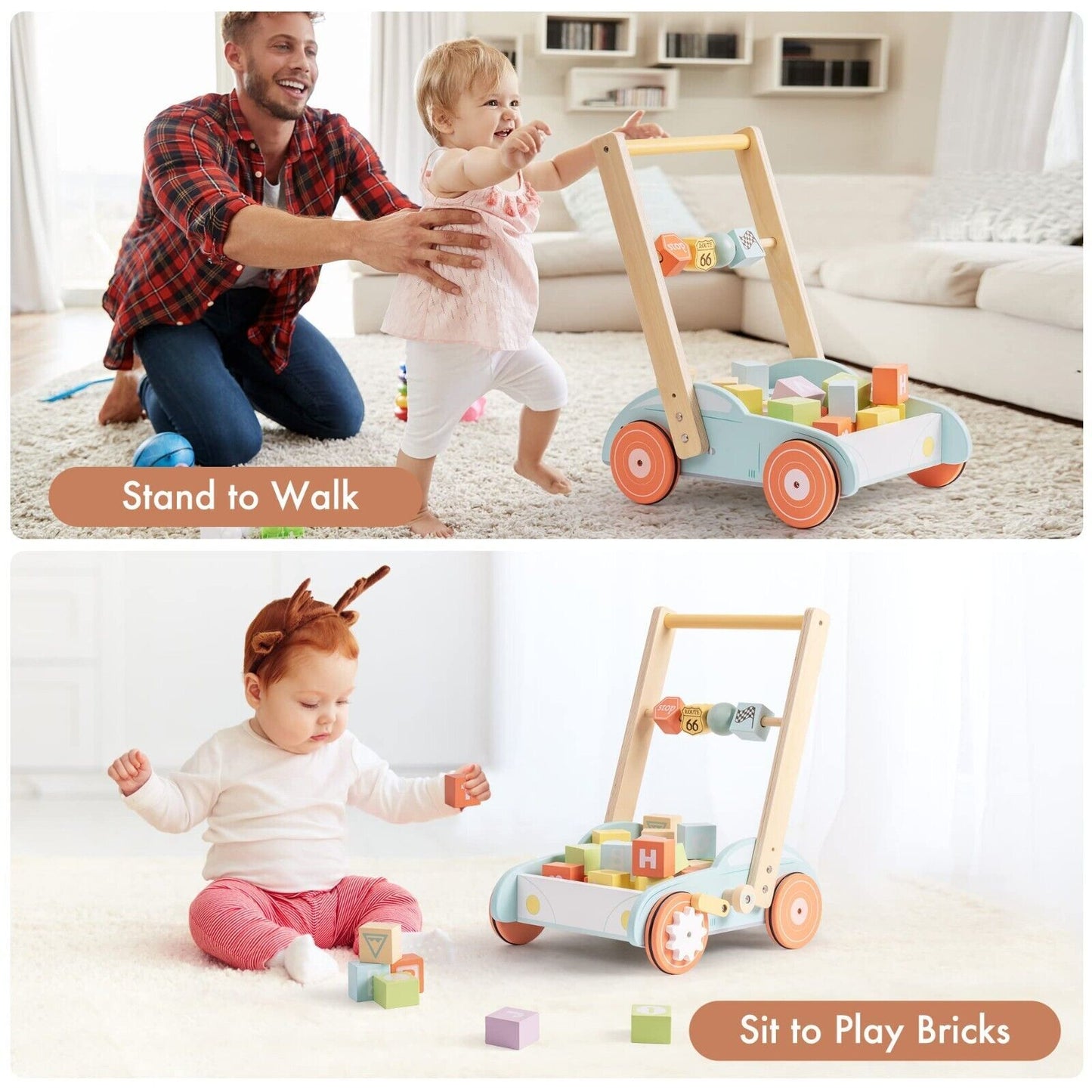 ROBUD Wooden Walker- Your Baby's First Steps Companion