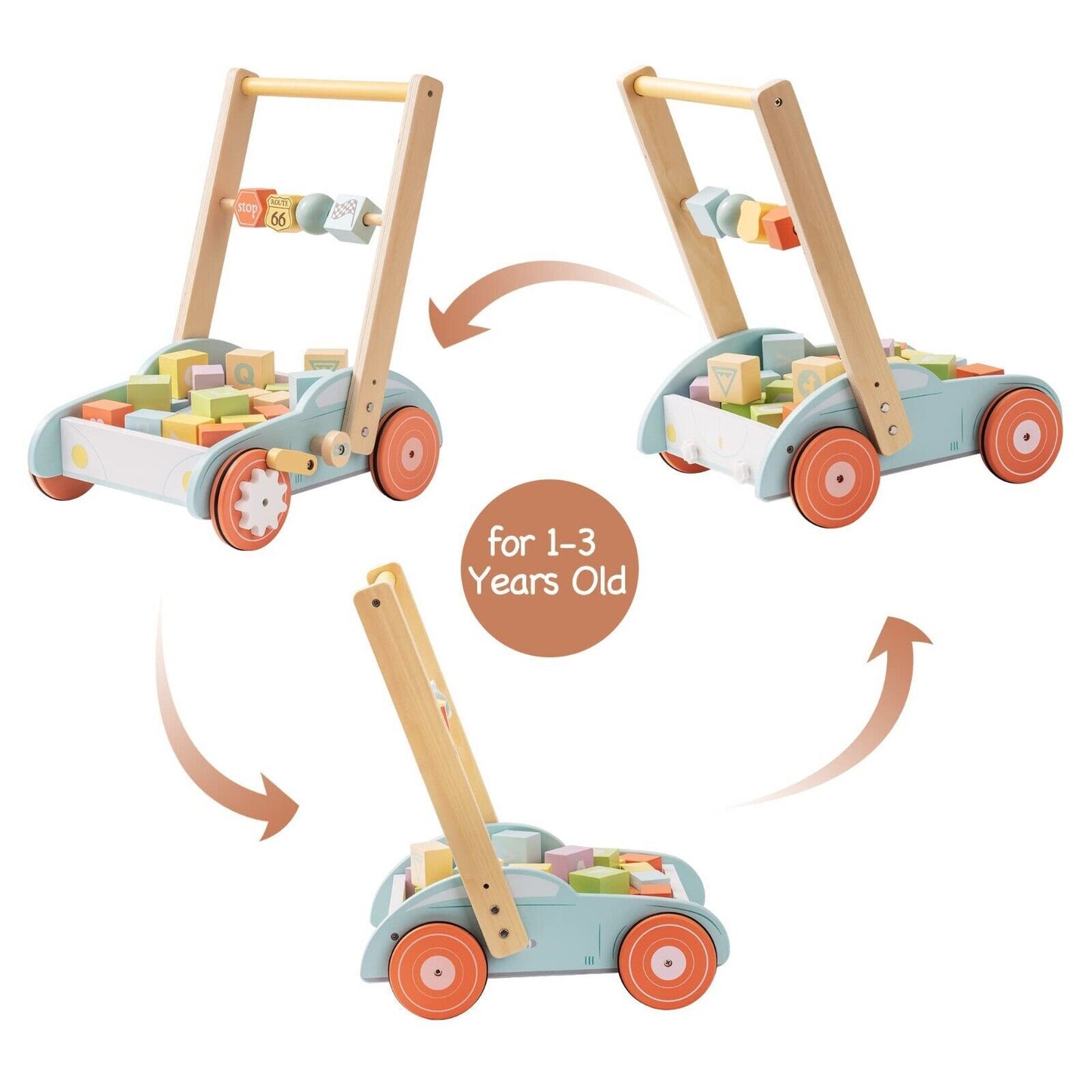 ROBUD Wooden Walker- Your Baby's First Steps Companion